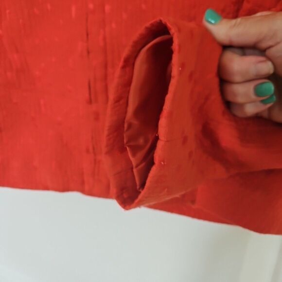 Coldwater Creek Zip Front Jacket‎ Blazer Embroidered Orange Size Med. Bright Fun - Picture 6 of 12